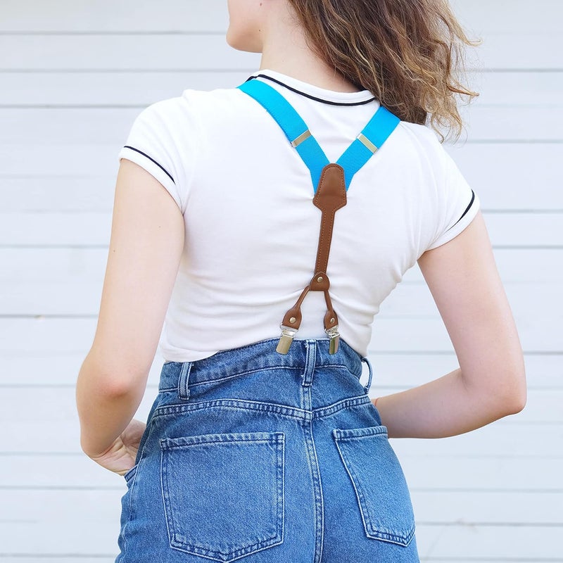 Action Ward Store Women's Suspenders - 1" Width - Y Back 4 Clip Skinny Ladies Suspenders - Image 4